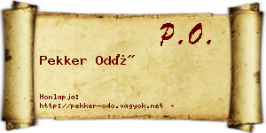 Pekker Odó névjegykártya